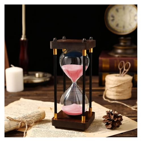 OIFAODAO, Sablier sablier minuteries Double Protection Enfant Assistant de Gestion du Temps, Cadeau créatif,Sablier(Roze,30 Minutes)