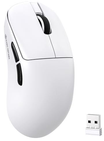 ZIYOU LANG MAGIC-REFINER AJ199 Wireless Gaming Mouse Tri-Mode 24K DPI | 49g Lightweight, PAW3311 Sensor, 1000Hz Polling, 600mAh Rechargeable, 2.4G Bluetooth Wired, PC/Mac/Laptop, White