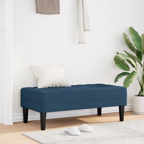 IBUQDDV Moderne Blaue Polsterbank mit Stauraum 113x57x39 cm, Bequeme Sitzbank für Wohnzimmer mit rutschfesten Füßen und fleckenresistentem Stoffbezug, stabile Ausführung