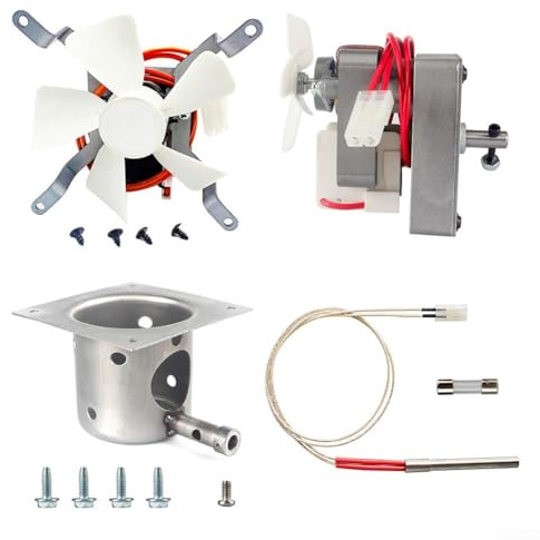 Besshepplo Kit de piezas de repuesto para parrilla de barbacoa con motor de barrena, ventilador de inducción, olla de fuego y encendedor de varilla caliente para parrillas de pellets de 120 V 60 Hz