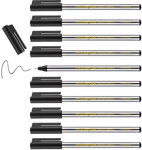 edding 88 - Fineliner - schwarz - 10 Stifte - Rundspitze 0,6 mm - dünner Faserschreiber für feines und präzises Schreiben, Unterstreichen, Zeichnen - für Büro, Schule und Zuhause