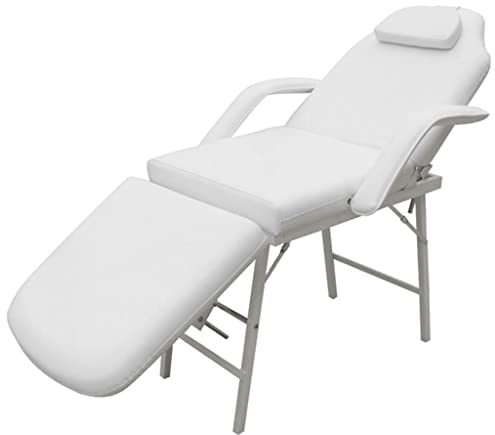 vidaXL Sedia da Massaggio Portatile Similpelle Crema 3 Zone Lettino Estetista