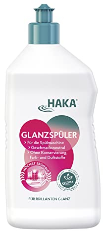 HAKA Glanz- & Klarspüler, 750 ml, für strahlendes und trockeneres Geschirr, keine Wasserflecken, für Spülmaschine, ohne Konservierungsstoffe, vegan