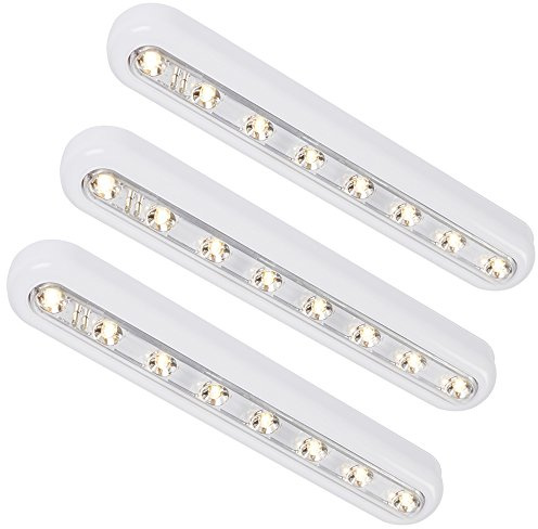 Lights4fun 3er Set LED Touch Leuchtleiste warmweiß Batteriebetrieb 28cm