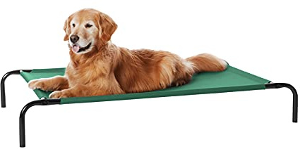 Amazon Basics Cama elevada refrescante para Perro mascotas, Verde, Large, 130 x 80 x 19 cm (L x An x Al)