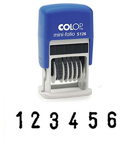 Colop Mini-Ziffernstempel-Dater | Ziffernstempel S 126 | Schwarz | Rechteckig | Gummi oder Polymer-Material | 19 x 4 mm