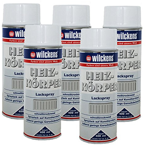 5 x spray Radiador barniz spray blanco brillante 400 ml alquídicos Resina