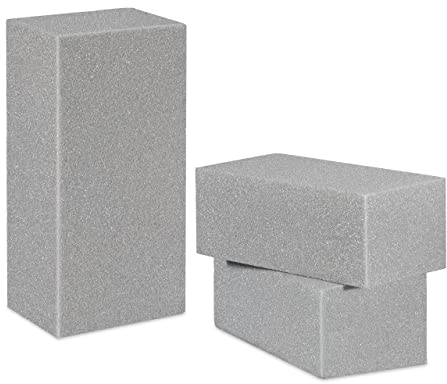 Relaxdays Steckschaum für Trockenblumen, 3er Set Steckziegel, Trockensteckschaum Blumengestecke, HBT 7,5x20x10cm, grau