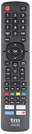 TM Electron TMURC350 Mando a Distancia Universal Compatible con televisores Hisense, con Botones de Acceso Directo a Plataformas Digitales (VOD)