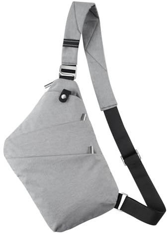 Tibroni Schultertasche Sling Bag Anti-Diebstahl Umhängetaschen Crossbody Brusttasche Chest bag für Damen und Herren für Freien Reisen Wandern Joggen