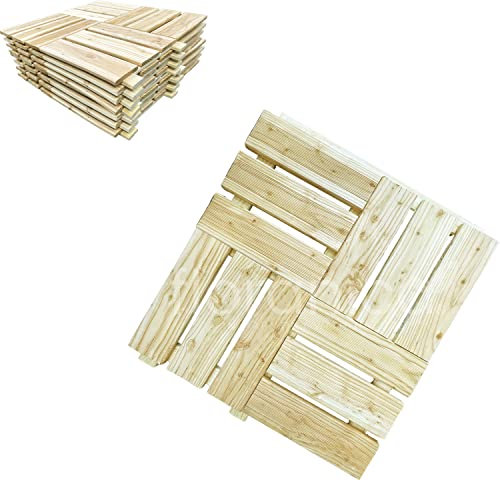 Floranica Holzterrassenplatten 1 Stück 60x60 cm Gartenfliesen Lärche Natürliche Farbe Terrassenbelag Terrasse Balkon Gartenbelag Gartenfliesen Imprägniert EU-Produkt