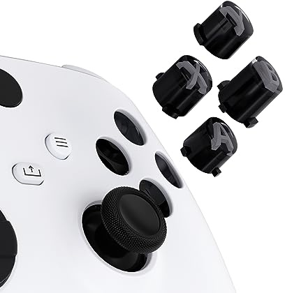 eXtremeRate Ersättning Custom ABXY Action Buttons för Xbox Series X & S Controller, Three-Tone Robot Vit & Klar med Klassisk Grå Klassiska Symboler A B X Y Keys för Xbox One S/X, Elite V1/V2 Controller