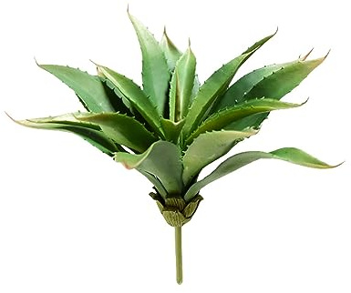 Suculentas falsas, plantas artificiales de aloe sintético grandes de 12.6 pulgadas, plantas artificiales decorativas de interior para bricolaje, dormitorio, baño, decoración del hogar, arreglo de
