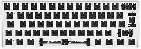 Sharkoon SKILLER SGK50 S4 Barebone ISO, Color Blanco, diseño del 60%, tecnología de Interruptor Intercambiable en Caliente