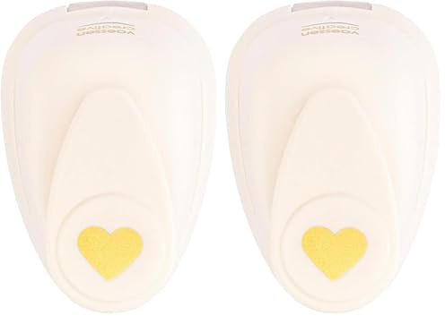 Vaessen Creative Perforadora de papel artesanal con motivo de corazón, multicolor, tamaño pequeño (Paquete de 2)
