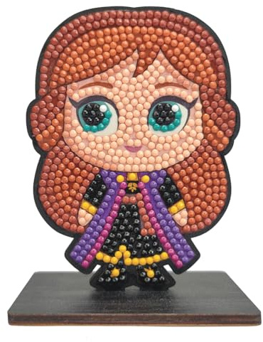 CRYSTAL ART - Kit Figurine à Diamanter - Activité Manuelle de Création et Ludique - Adulte et Enfant - Décoration Scintillante aux Couleurs Assorties - Disney La Reine des Neiges - Anna