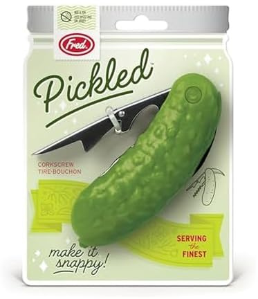 Genuine Fred PICKLED Corkscrew, Multi,function bar tool, Double,hinged lever corkscrew and foli cutter, Great gift