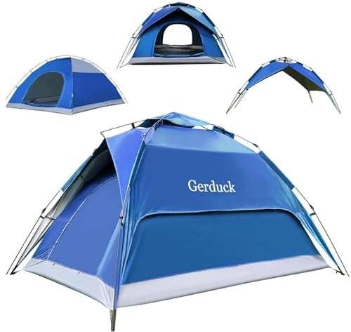 Gerduck 3in1 Camping Tent-4/5/6 Person Instant Easy Pop Up Tents for Camping,Waterproof Family Camping Tent,Portable Dome Tent for Camping,Hiking & Traveling,Beach,Quick Setup in 3 Seconds