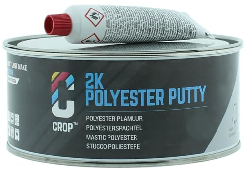 CROP Polyester Spachtel - Inkl. Härter 2K - Dose - Haftvermittler & Rostschutz für nachfolgende Lackschichten - 750 ML - Gleichmäßiger Auftrag & schnelle Weiterverarbeitung