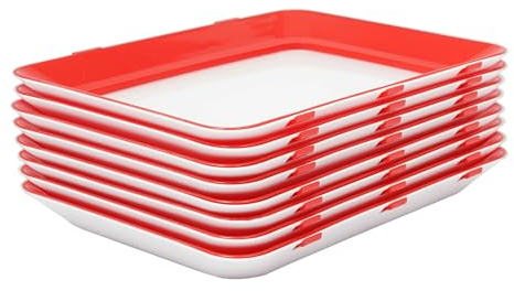 MEHOOSPVN 8pcs PP Frischhaltetablett, Konservierungsschale für Lebensmittel, stapelbare Lebensmittelschale, Lebensmittelkonservierung mit Klare Folie, Mehrweg für Familien, Küchen, Camping, Partys