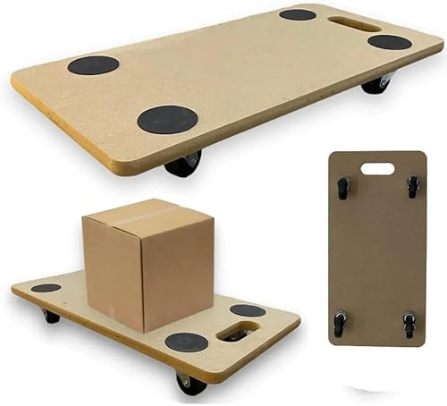 200kg Hand Dolly MDF Wood Wooden Furniture Mover Trolley Cart Moving Platform Board