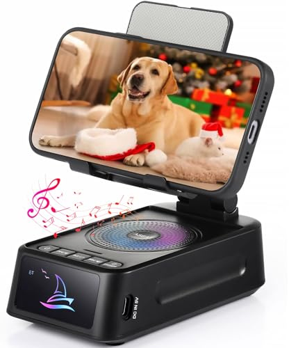 ASEAT Cell Phone Stand with Bluetooth Speaker, Compatible with iPhone/Android, Ideal Gifts for Men, Women, Dad, Him, Husband, Boyfriend