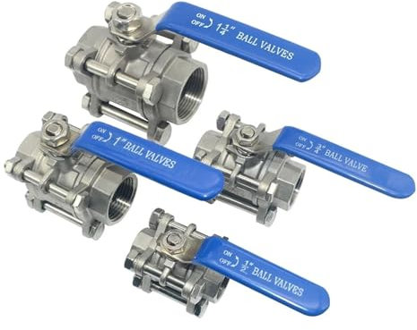 AQXYWQOL Dreiteiliger Kugelhahn aus Edelstahl 304, 1/2 3/4 Gewinde, Innengewinde, Wasserrohr-Schweißventilschalter, DN20 25 32 65 80 Stabile Eigenschaften und hohe Zuverlässigkeit(3/4)