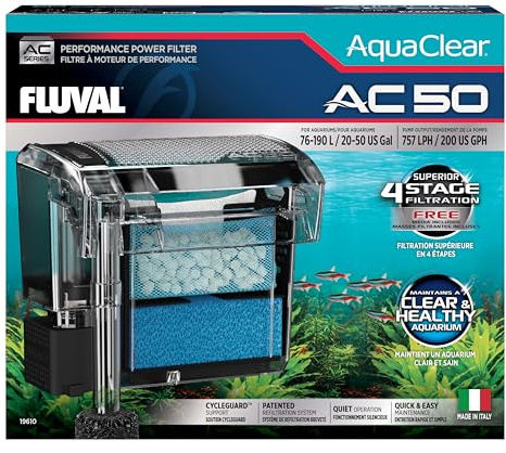 Fluval Filtre à Dos pour Aquarium AquaClear AC50, 757 lph