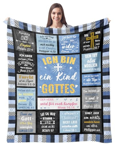 ZQYMM Christliche Geschenke für Frauen Männer, Taufe/Konfirmation 150x200cm | Geschenke für Mädchen/Jungen, inspirierende/religiöse , katholische spirituelle Geschenke, Geburtstagsgeschenke für Christen