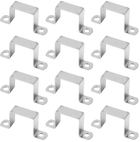 GBACHOOSE 12 Stück Rohrschelle aus Edelstahl 40x40MM, Vierkantrohrschelle, Rohrschellen 40mm für Halterungen, Stützschlitze