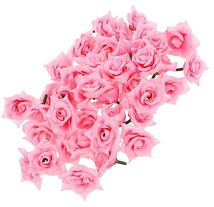 PRETYZOOM 100st Simulation Rosenkopf Girlande Als Hintergrund Hochzeitsdekor Kuppel Gefälschte Schaumrosen Girlanden Funkelnde Rose Rosenblätter Essbar Fälschung Blüht Gold Rosa Seidenblume