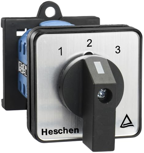 Heschen Universeller Nockenwahlschalter, SZW26-20/123.3-B11R, 35 mm DIN-Schienenmontage, 660V 20A 3 Positionen 12 Klemmen CE/TUV-gelistet