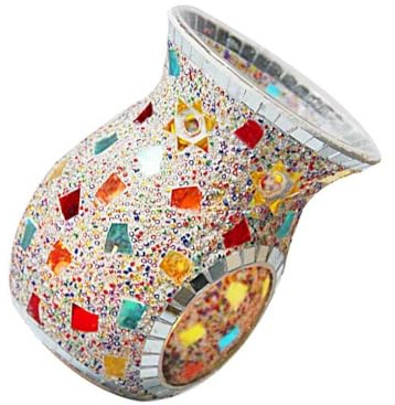 LIXSAZSE Bruciatore di cera aromatica Bruciatore di olio di vetro lucido brillante Atmosfera artigianale Diffusore di fragranze leggero Decorazioni per la casa, Colorato