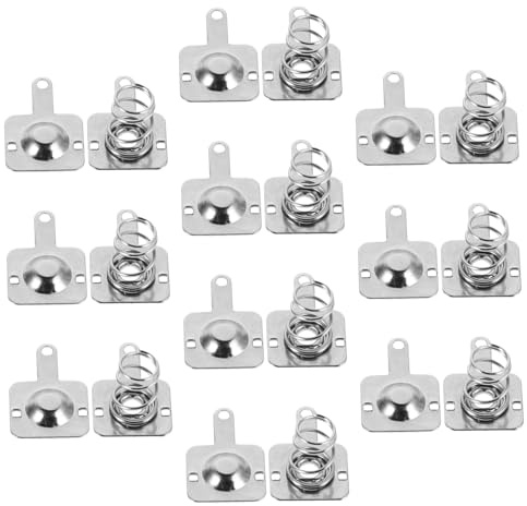 HAPINARY Plaques de Contact pour Piles Aaa, 10 Jeux, Ressorts en Fer Argentés, Remplacement Pratique pour Télécommandes de Jouets et Bricolage