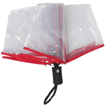 LIFKOME Paraguas Transparente Automático Plegable para Mujer y Hombre Resistente al Viento Compacto y Portátil Diseño Minimalista y Elegante Color para Bodas y Días Lluviosos