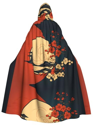 WHJSHOP Cape à capuche pour adulte Motif fleurs de prunier chinois Halloween Vêtements pour homme et femme