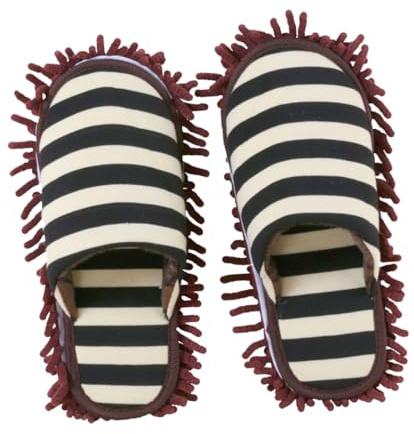 TOYZFRIENDY Zapatillas Mopa de Chenilla Unisex para Limpieza Cubrezapatos Antideslizantes y Duraderos Reutilizables para de Madera Cerámica y Vinilo Multifunción para Talla Color Café