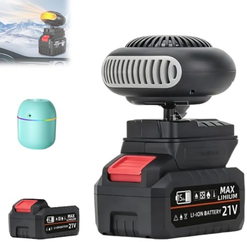Riscaldatore a Batteria, Sbrinatore Elettrico Portatile per Finestre a Batteria con Design Anti-ribaltamento, Sbrinatore per Auto Ricaricabile per Interni/tende da Campeggio, Calore Silenzioso