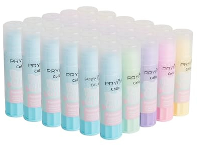 Pryma Colla Stick 30 pz x8 g Glitter – Confezione da 30 Pezzi – Colla Solida a Base Girevole per Scuola e Casa – Asciugatura Rapida e Pulita (30, Pryma Colla Stick Pastel)