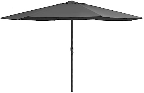 Sichtschutz Zaun Sonnenschutz,Sonnenschirm mit Metall Mast 390 cm Anthrazit,Für Terrasse Balkon Garten,Vielseitig Einsetzbar