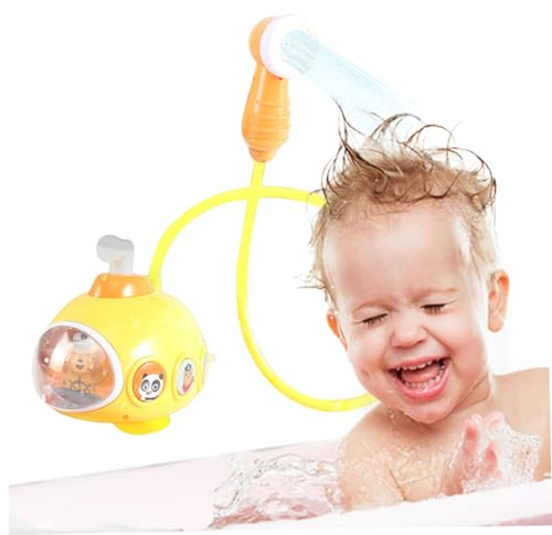 Jouet de bain pour bébé avec pomme de douche, jouet baignoire sous-marin électrique, pomme douche, pulvérisation d'eau piscine, sans batterie jaune, arroseur bain, bébé