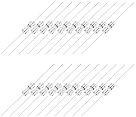 QUARKZMAN 25 Stück 5A Glassicherung 3.6mm x 10mm Feinsicherungen Sicherung | Träge, Auslösecharakteristik, für Haushaltselektronik