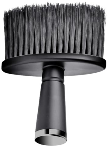 GANAZONO Brosse Cou Portable en Fibres et Abs, Plumeau de Coiffure Confortable pour Salon de Coiffure et Usage Personnel, Outil de Coupe de Cheveux Noir