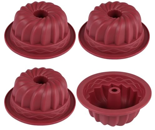 4 Pièces Moule Kouglof, Moule Cake 10 cm, Moules Kouglof Silicone | Moule à gugelhupf en silicone - Grand moule à gugelhup - Pour gâteaux, tartes, pains