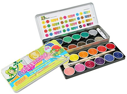 JOLLY Supertabs Deckfarbkasten Classic, 24er-Metalletui, Bunt