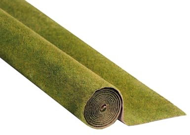 NOCH® Grasmatte „Wiese“, mit Modellbau Gras, 120 x 60 cm für die Spurweiten H0, N, Z ideal für ländliche Szenen und DIY-Projekte, grün