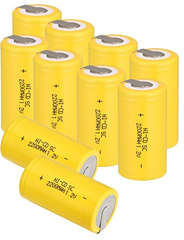 Odstore Ni-Cd Rechargeable Battery Sub C SC Batteries (Yellow*10)