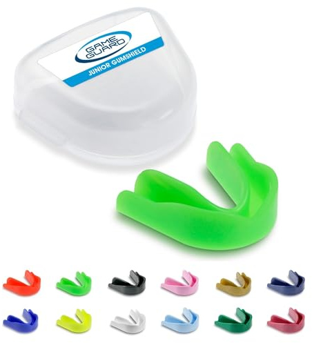 GAME GUARD 10-Pack Sports Mouthguards – Easy Fit Boil & Bite Gum Shields for Kids/Junior (Age 8+) – Mouth Guards for Rugby, Hockey, GAA – Ideal for Schools and Clubs (Green)