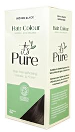It's Pure Organic Henna Hair Dye in Indigo Black | 100% Natural, Vegan, & Gluten Free | PPD Free Hair Dye, Ammonia Free, Resorcinol Free, & Peroxide Free | Volumising, Strengthening, & Revitalising |