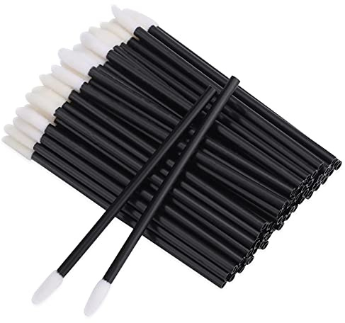 100 Pieces Disposable Lip Wands Lip Gloss Applicators Lipstick Lint Free Wands Makeup Applicator Lip Brushes Doe Foot Applicator